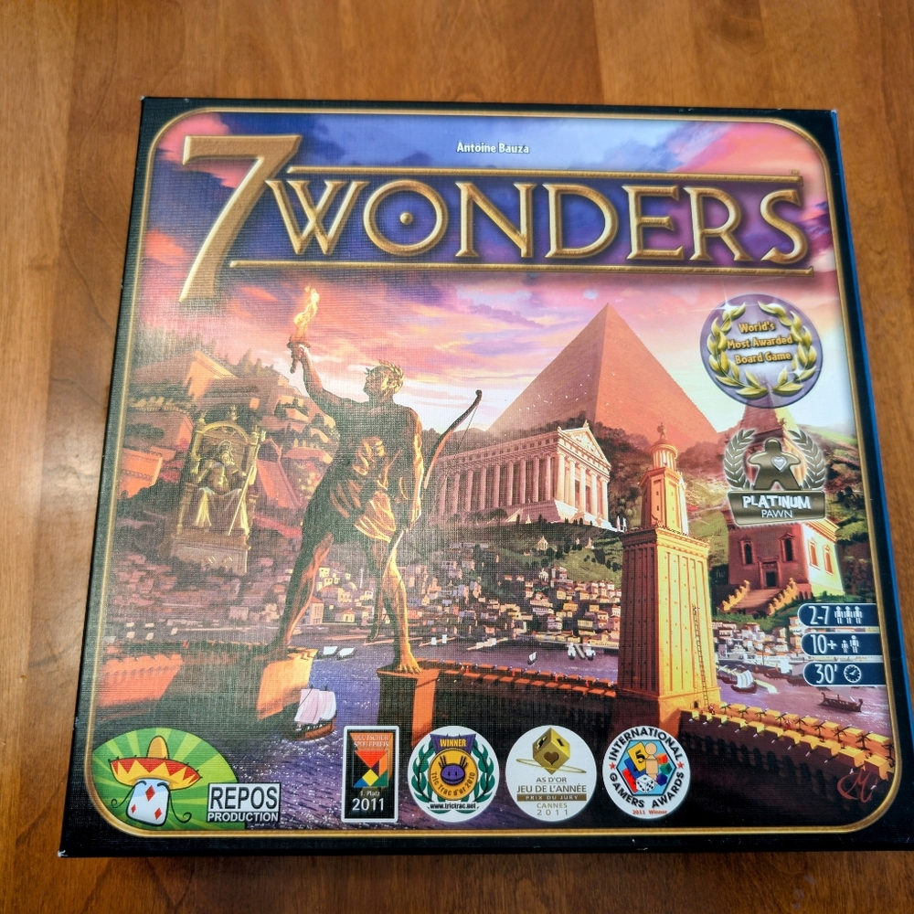 7 Wonders Board Game | Adult Gamer Owned | Played Once | Cards Sleeved